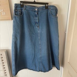 Denim midi skirt